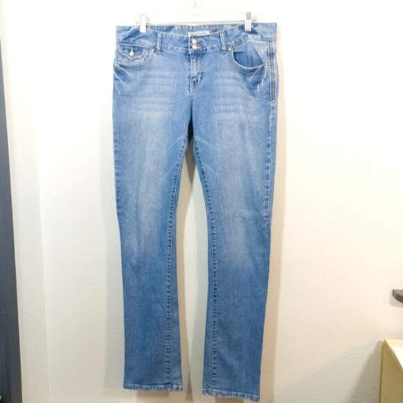 Aeropostale Hailey skinny flare midrise Cowgirl Tough flap pocket jeans 11/12 L - Picture 3 of 11